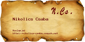 Nikolics Csaba névjegykártya