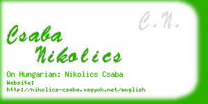 csaba nikolics business card